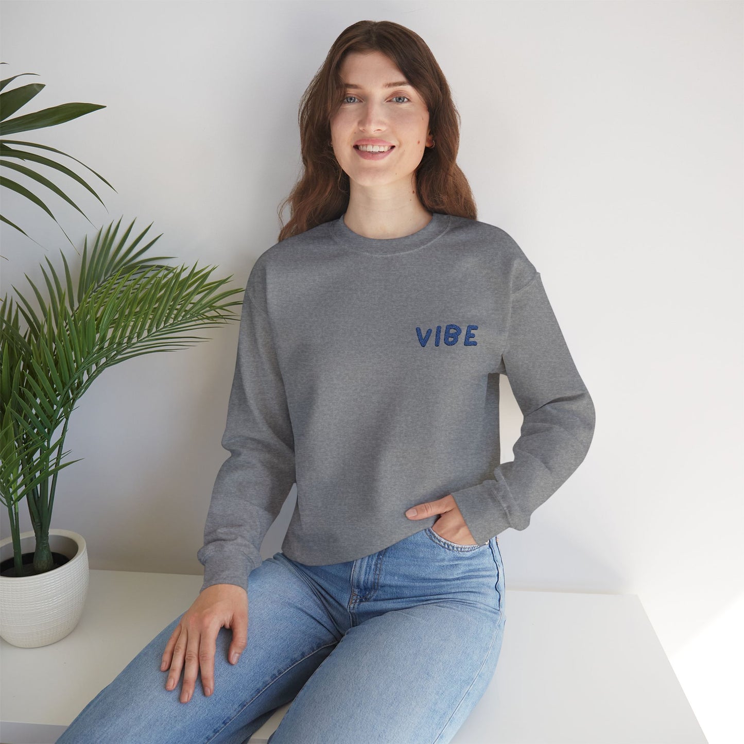 Embroidered "Vibe" Unisex Heavy Blend™ Crewneck Sweatshirt