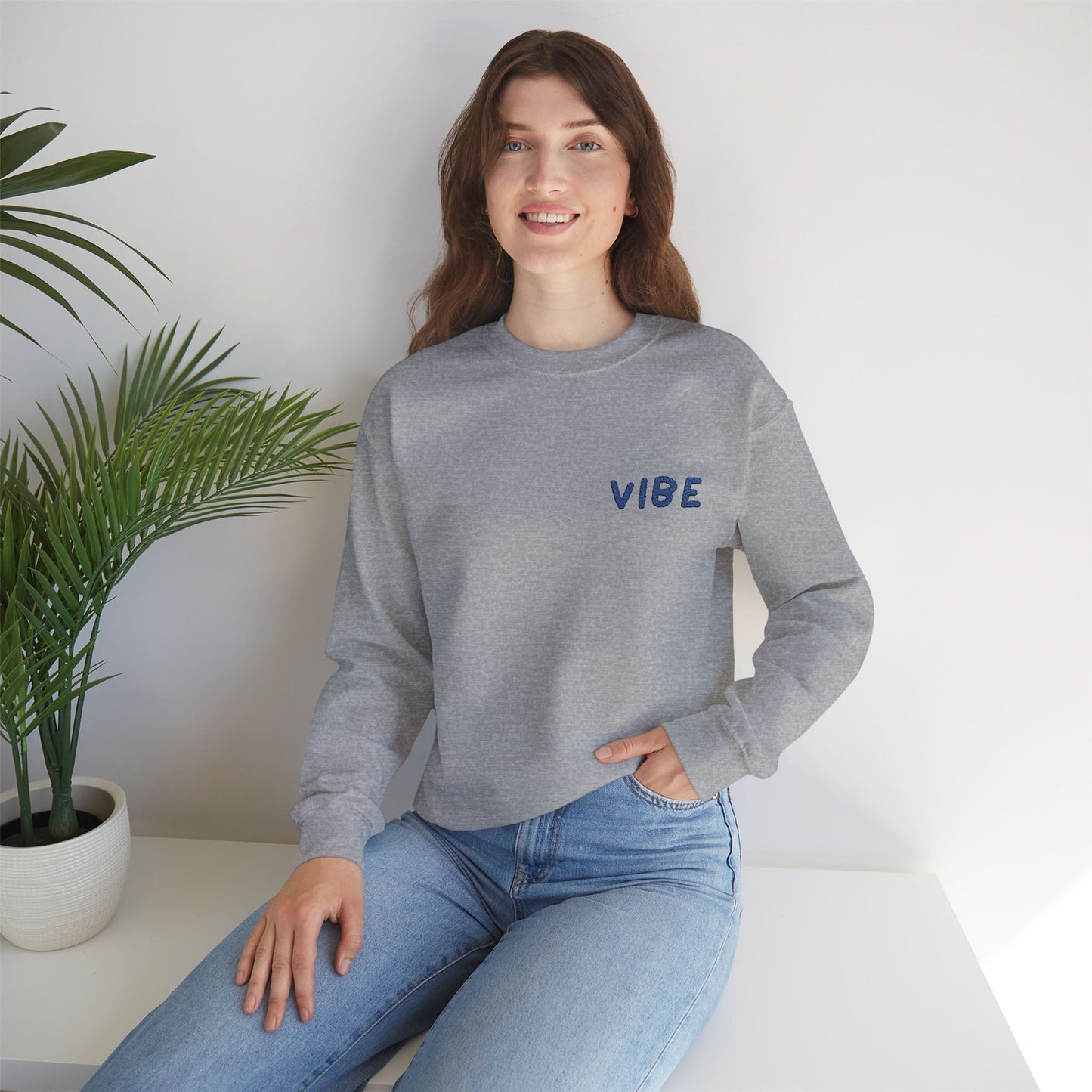 Embroidered "Vibe" Unisex Heavy Blend™ Crewneck Sweatshirt