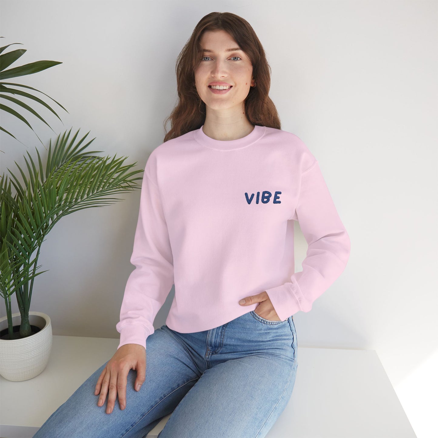 Embroidered "Vibe" Unisex Heavy Blend™ Crewneck Sweatshirt