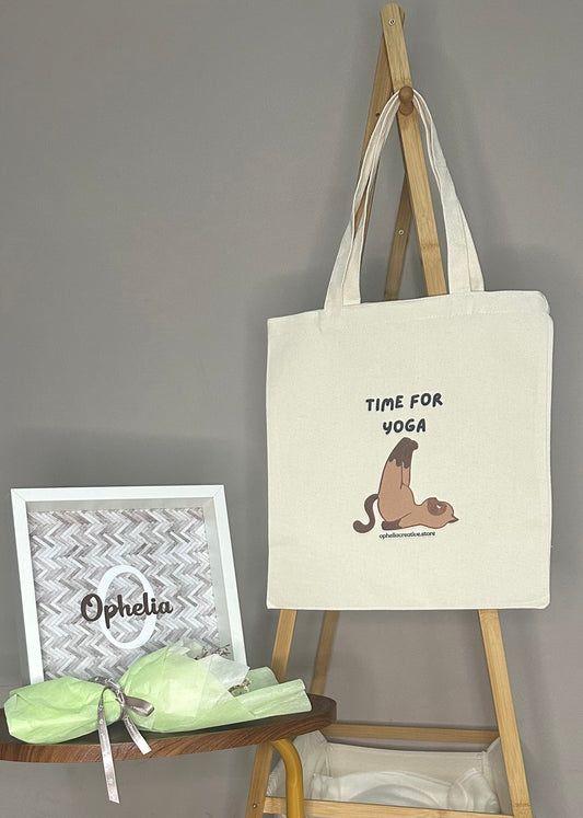 Yoga Paws & Purr Canvas Tote Bag